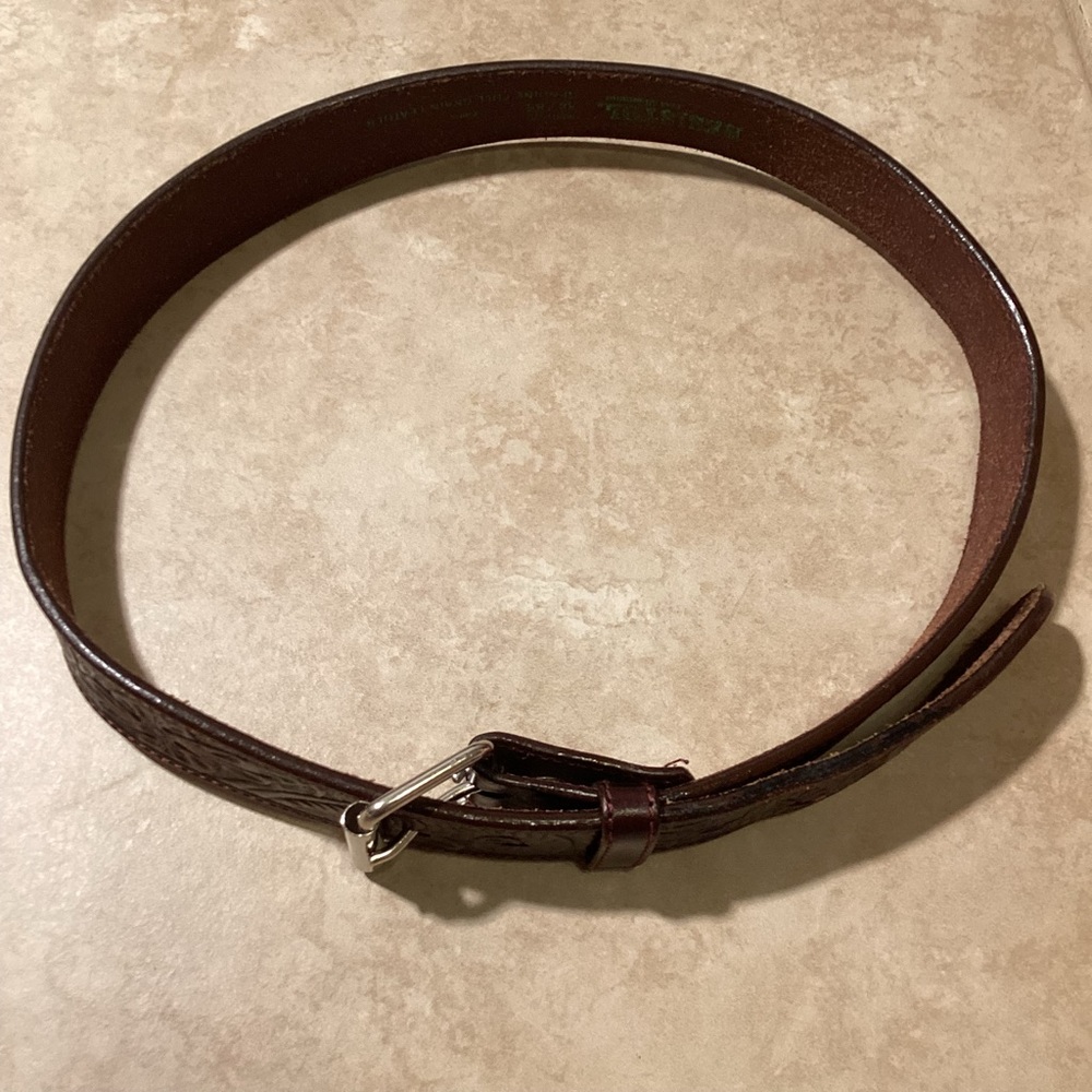 Brown Genuine Full Grain Leather Men’s Belt Size 34